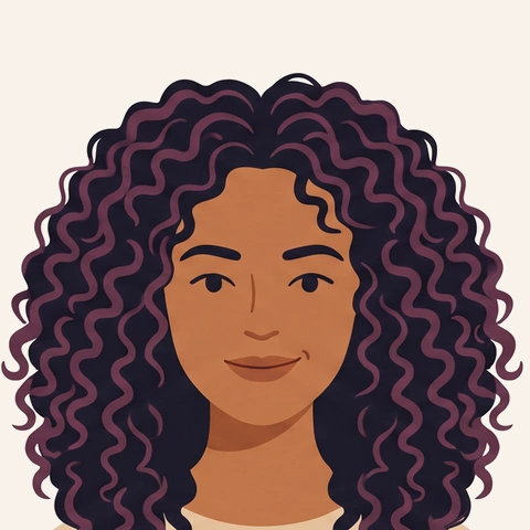 Ilustração de uma mulher de cabelo cacheado