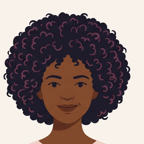 Ilustração de uma mulher de cabelo crespo