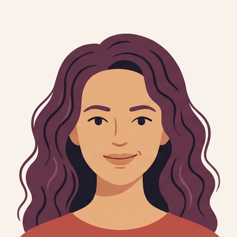 Ilustração de uma mulher de cabelo ondulado