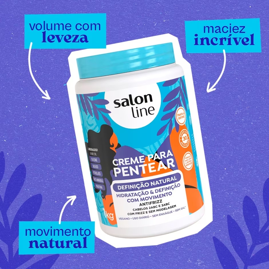 Pote do creme para pentear Salon Line Definição Natural 1 kg
